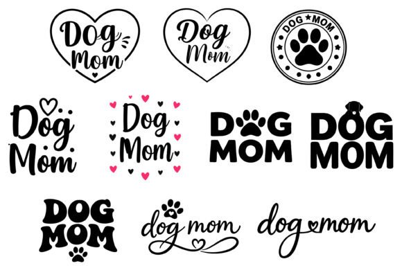 Dog Mom Quote Silhouette Svg Bundle