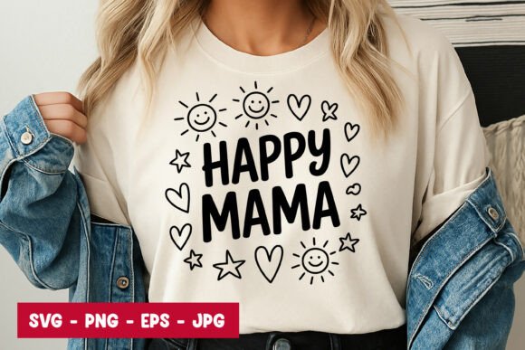 Happy Mama Quote Typography SVG PNG