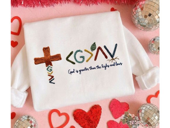 Retro Sublimation God Greater Tshirt Design